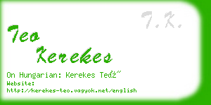 teo kerekes business card